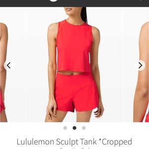 Cropped Sculpt Tank Size 8 Carnation Red